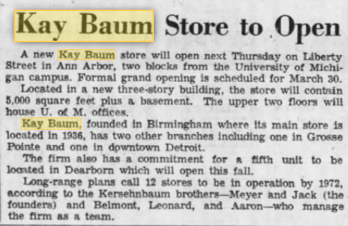 Kay Baum - March 1967 Article (newer photo)